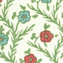 Orange and Blue Stamped Flowers Italian Print Paper ~ Rossi Italy